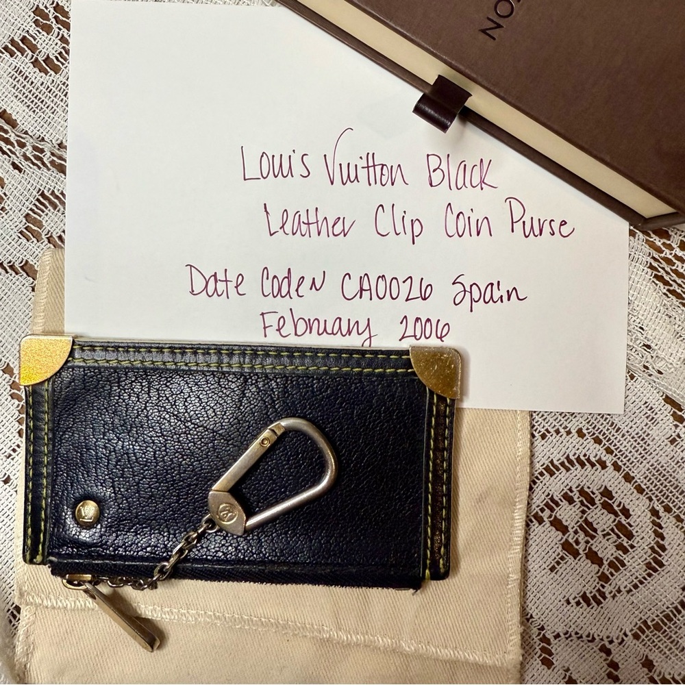Louis Vuitton Black and Gold Coin Purse - Picture 2 of 9